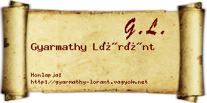 Gyarmathy Lóránt névjegykártya
