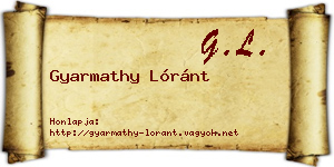 Gyarmathy Lóránt névjegykártya