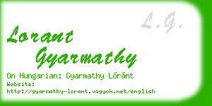 lorant gyarmathy business card